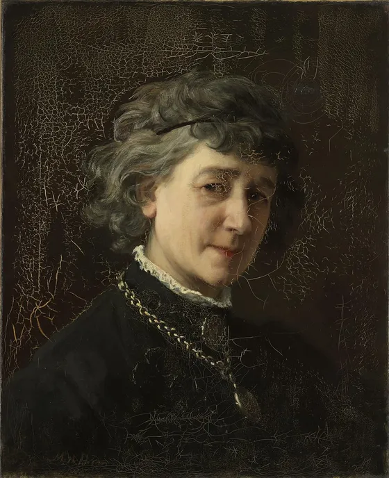 Selvportrett av Mathilde Dietrichson fra 1890